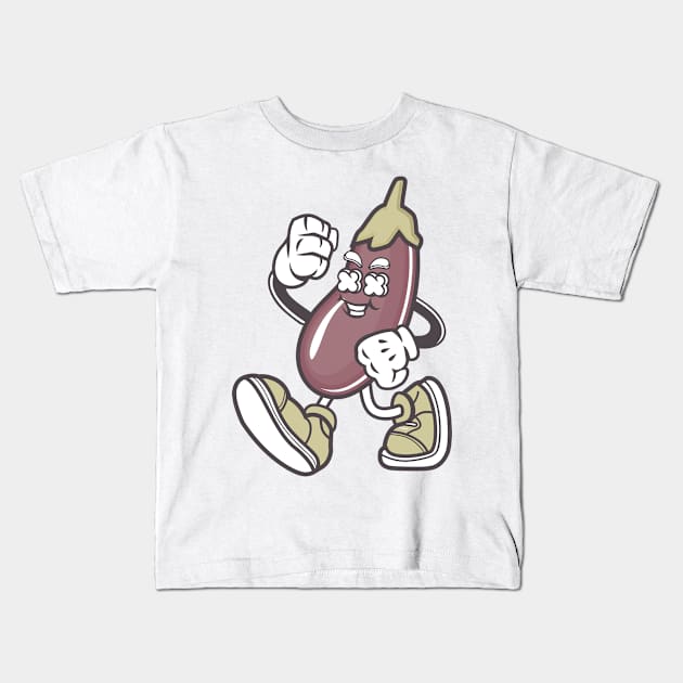 Eggplant figure Kids T-Shirt by ShirtyLife